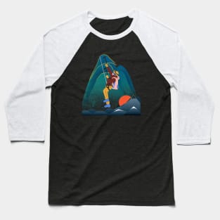 Rock Climbing Art Baseball T-Shirt